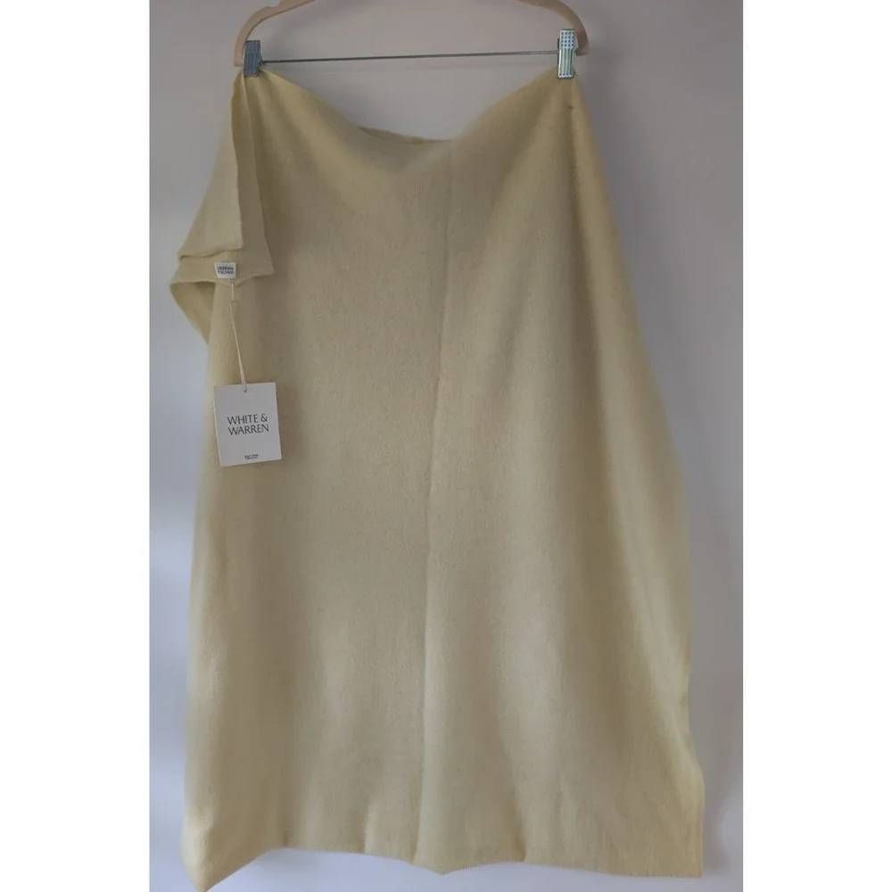 NWT White + Warren 100% Cashmere Travel Wrap 81'' X 36'' Lemonade #9A607